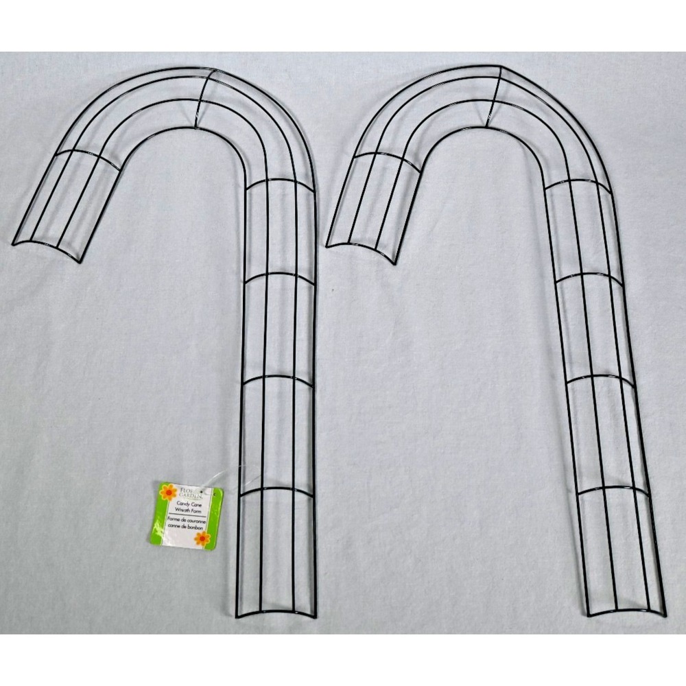 Set of 2 NEW Candy Cane Wire Forms Christmas Metal Wreath 10.25x21